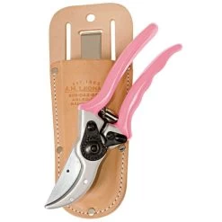 Pink Leonard Traditional Bypass Pruner With Case