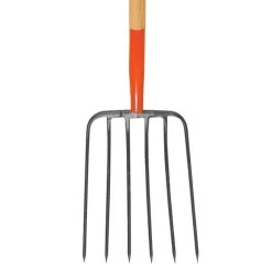 Leonard 6-Tine Forged Steel Manure Fork, 54-inch Straight Handle -Garden Warehousing amf6 1 2