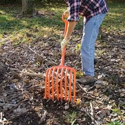 Leonard 8 Tine All Poly Scoop Fork With 30-inch D-Grip Handle -Garden Warehousing apf800 5 1