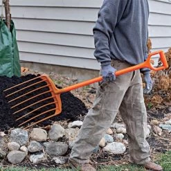 Poly Mulching Fork With D-Grip Handle By A.M. Leonard, 8 Tine, 15in Scoop X 44in Length, Lifetime Warranty -Garden Warehousing apf810 7 1