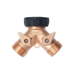 2-Way Brass Water Splitter/Shut Off Valve