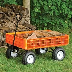 Leonard Orange Utility Wagon, Flat-Free Tires 12 Leonard Orange Utility Wagon, Flat-Free Tires -Garden Warehousing fgw45 3