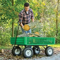 Leonard Green Utility Wagon, Flat-Free Tires, 30in X 46in X 7.5in Tray -Garden Warehousing fgw45g 1