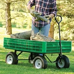 Leonard Green Utility Wagon, Flat-Free Tires, 30in X 46in X 7.5in Tray -Garden Warehousing fgw45g 2