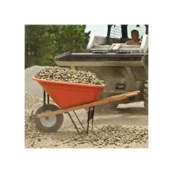Leonard 6-Cubic-Foot Capacity Poly Tray Wheelbarrow With Flat-Free Tire -Garden Warehousing fwb6 5 1