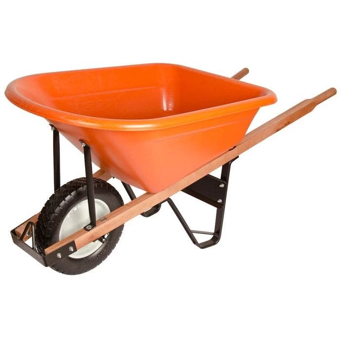 Leonard 6 Cu. Ft. Poly Tray Wheelbarrow With Diamond Tread Flat Free Tire 3 Leonard 6 Cu. Ft. Poly Tray Wheelbarrow With Diamond Tread Flat Free Tire