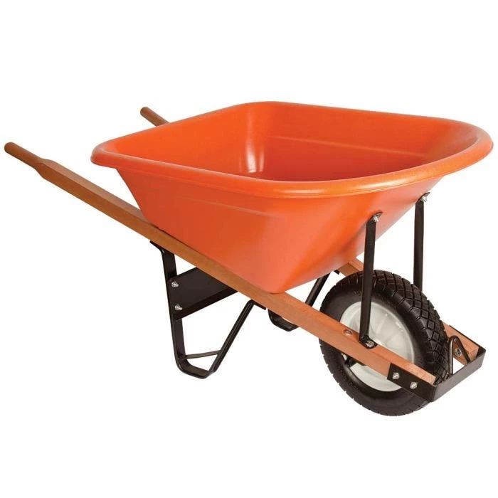 Leonard 6 Cu. Ft. Poly Tray Wheelbarrow With Diamond Tread Flat Free Tire 4 Leonard 6 Cu. Ft. Poly Tray Wheelbarrow With Diamond Tread Flat Free Tire - Image 2