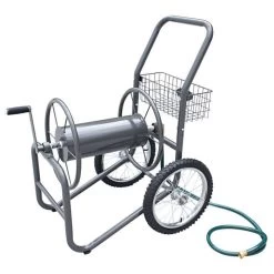 2 Wheel Commercial Grade Hose Reel Cart Bronze 300ft Capacity