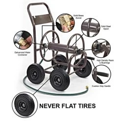 Liberty Garden Hose Wagon With Flat Free Tires, 250ft Capacity -Garden Warehousing hw250ff callouts