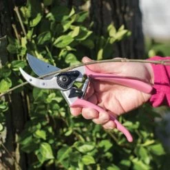 Pink Leonard Deluxe Soil Knife And Traditional Bypass Pruner With Sheath -Garden Warehousing pk2c 3