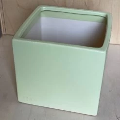 6 Inch Cube Planter - Pale Lime / Chartreuse