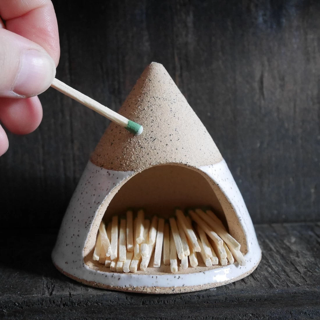 White Ceramic Match Striker Cone 4 White Ceramic Match Striker Cone - Image 2