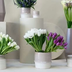 VALLEY Planter Beige Cream Stripe Ridged By Accent Decor -Garden Warehousing s753278155256112669 p871 i3 w618