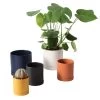 ROMEY Cylinder Pot With Saucer (Orange / White / Black / Ochre-Mustard Yellow) -Garden Warehousing s753278155256112669 p918 i2 w1500