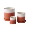 Orange & White Cylinder HADLEY Cylinder Pot With Saucer -Garden Warehousing s753278155256112669 p933 i3 w1500