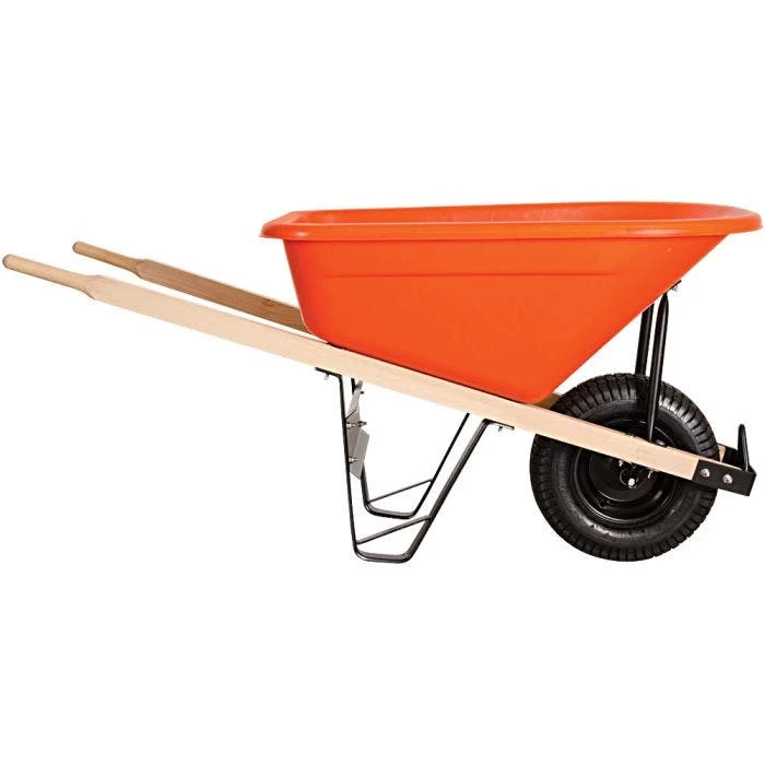 Leonard 6-Cubic-Foot Capacity Poly Tray Wheelbarrow With Pneumatic Tire 4 Leonard 6-Cubic-Foot Capacity Poly Tray Wheelbarrow With Pneumatic Tire - Image 2