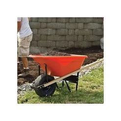 Leonard 6-Cubic-Foot Capacity Poly Tray Wheelbarrow With Pneumatic Tire 15 Leonard 6-Cubic-Foot Capacity Poly Tray Wheelbarrow With Pneumatic Tire -Garden Warehousing wb6 3 1