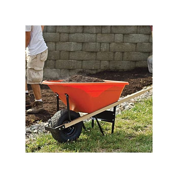 Leonard 6-Cubic-Foot Capacity Poly Tray Wheelbarrow With Pneumatic Tire 8 Leonard 6-Cubic-Foot Capacity Poly Tray Wheelbarrow With Pneumatic Tire - Image 6