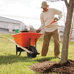 Leonard 6-Cubic-Foot Capacity Poly Tray Wheelbarrow With Pneumatic Tire 14 Leonard 6-Cubic-Foot Capacity Poly Tray Wheelbarrow With Pneumatic Tire -Garden Warehousing wb6 4 1