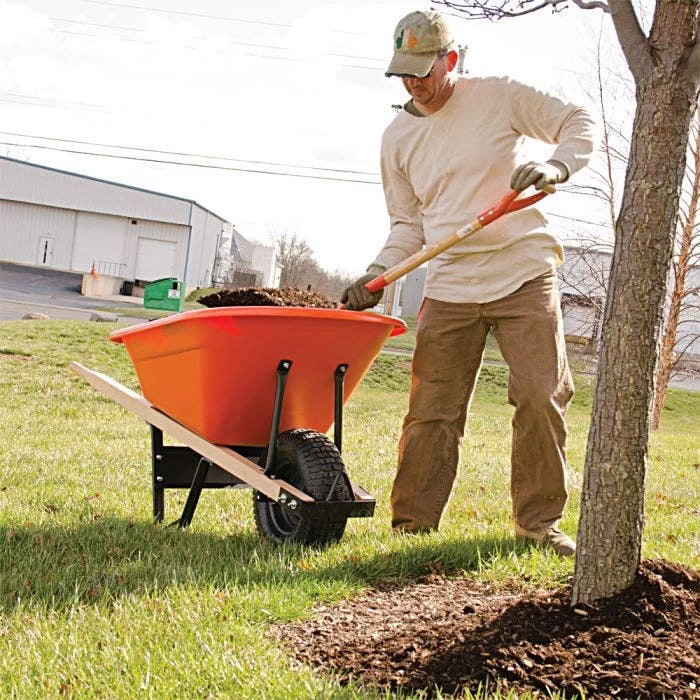 Leonard 6-Cubic-Foot Capacity Poly Tray Wheelbarrow With Pneumatic Tire 7 Leonard 6-Cubic-Foot Capacity Poly Tray Wheelbarrow With Pneumatic Tire - Image 5
